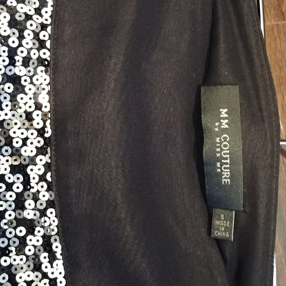 MM Coutoure silver and black skirt size S